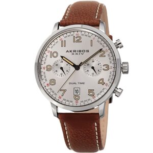 Akribos Xxiv Dual Time Men's Watch AK1023SSBR